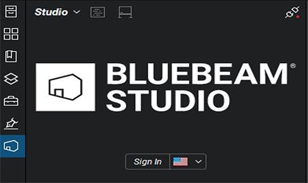 The Bluebeam Studio sign-in screen
