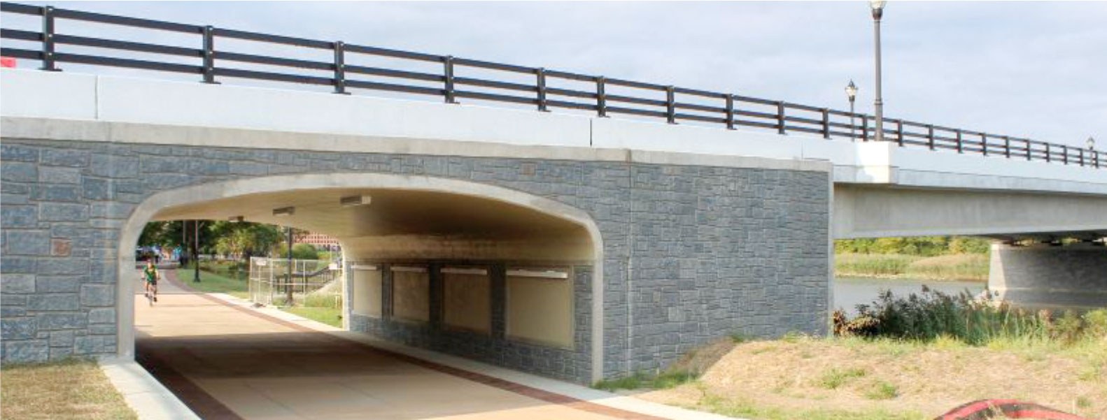 View of the completed underpass for the shared-use path.