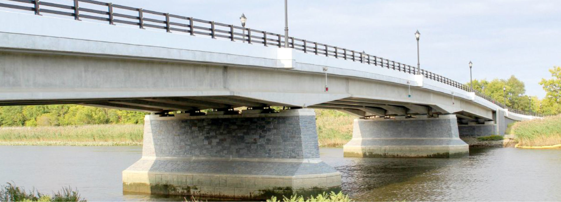View of the completed bridge looking east. 
