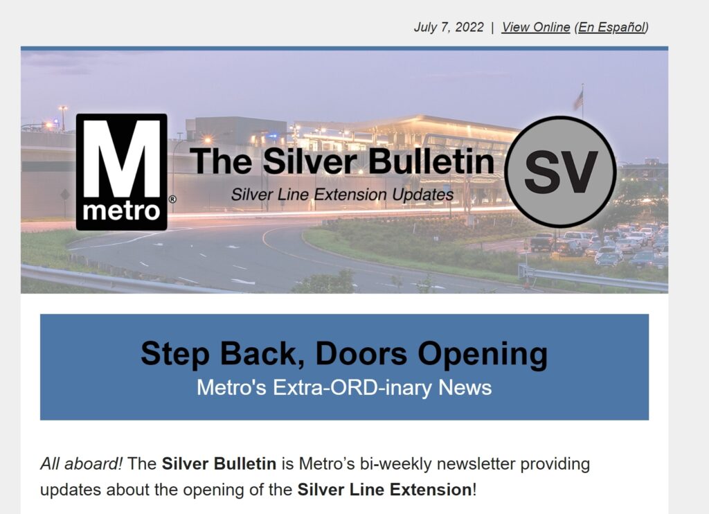 The header of the Silver Bulletin newsletters which included content, infographics, photography, and social content.