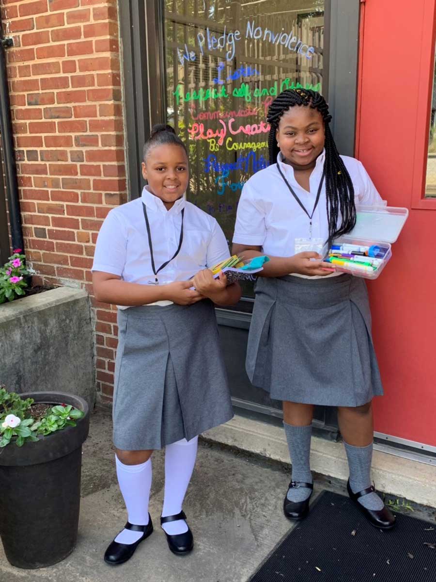 Students at Sisters Academy in Baltimore, MD.