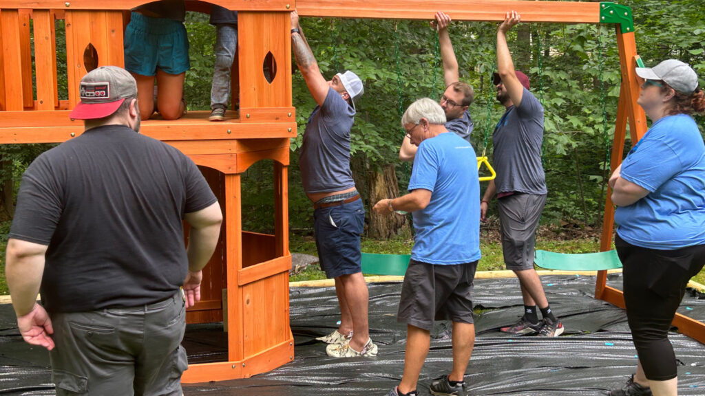 Attaching swings to a support beam