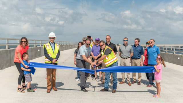 Cutting the ribbon for the Rodanthe Bridge along North Carolina's Outer Banks