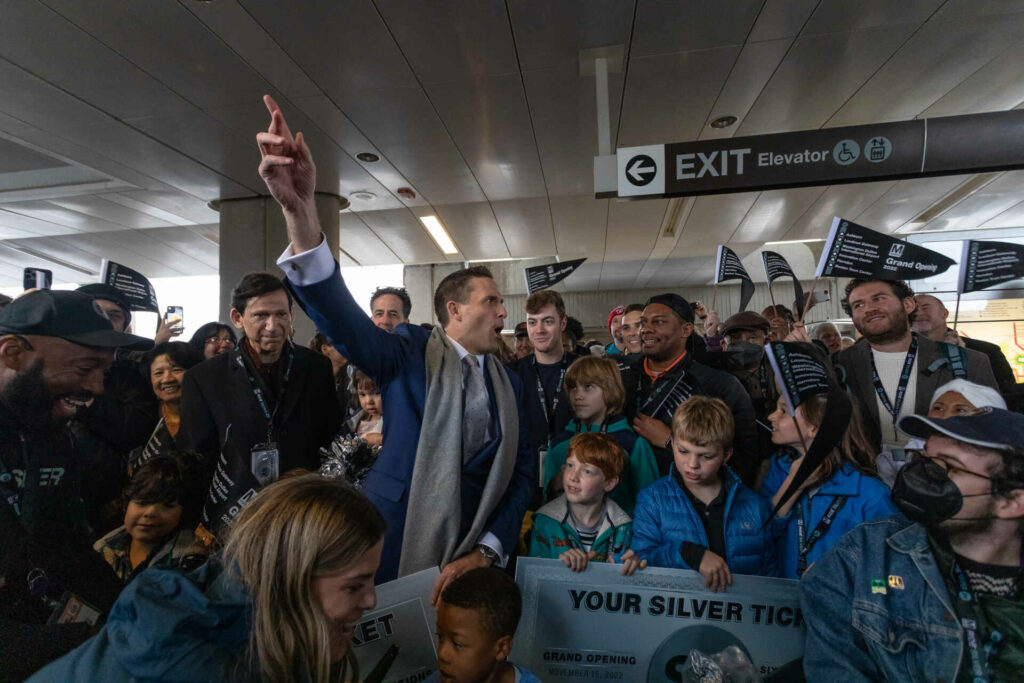 WMATA General Manager and CEO Randy Clarke with Silver Ticket winners ahead of the inaugural train ride